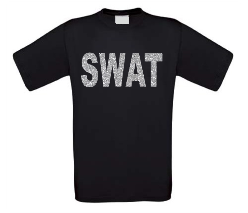 Swat T-shirt glitter zilver