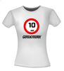 foto 10 verjaardags T-shirt 10 jaar verkeersbord