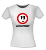 foto 10 verjaardags T-shirt 19 jaar verkeersbord