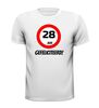 foto 9 verjaardags T-shirt 28 jaar verkeersbord