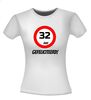 foto 10 verjaardags T-shirt 32 jaar verkeersbord