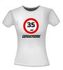 foto 10 verjaardags T-shirt 35 jaar verkeersbord