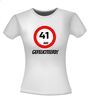 foto 10 verjaardags T-shirt 41 jaar verkeersbord