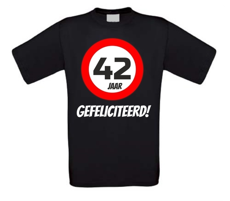 verjaardags T-shirt 42 jaar verkeersbord