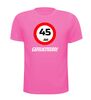 foto 7 verjaardags T-shirt 45 jaar verkeersbord