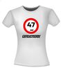 foto 10 verjaardags T-shirt 47 jaar verkeersbord