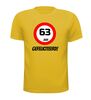 foto 11 verjaardags T-shirt 63 jaar verkeersbord