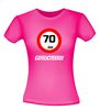foto 8 verjaardags T-shirt 70 jaar verkeersbord