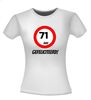 foto 10 verjaardags T-shirt 71 jaar verkeersbord