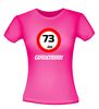 foto 8 verjaardags T-shirt 73 jaar verkeersbord