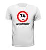 foto 9 verjaardags T-shirt 74 jaar verkeersbord