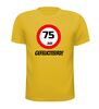 foto 11 verjaardags T-shirt 75 jaar verkeersbord