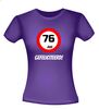 foto 4 verjaardags T-shirt 76 jaar verkeersbord