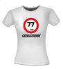 foto 10 verjaardags T-shirt 77 jaar verkeersbord