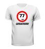foto 9 verjaardags T-shirt 77 jaar verkeersbord