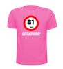 foto 7 verjaardags T-shirt 81 jaar verkeersbord