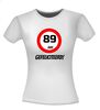 foto 10 verjaardags T-shirt 89 jaar verkeersbord