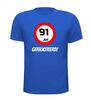 foto 5 verjaardags T-shirt 91 jaar verkeersbord
