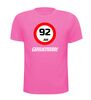 foto 7 verjaardags T-shirt 92 jaar verkeersbord