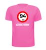 foto 7 verjaardags T-shirt 94 jaar verkeersbord