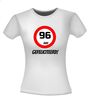 foto 10 verjaardags T-shirt 96 jaar verkeersbord