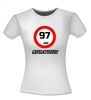 foto 10 verjaardags T-shirt 97 jaar verkeersbord
