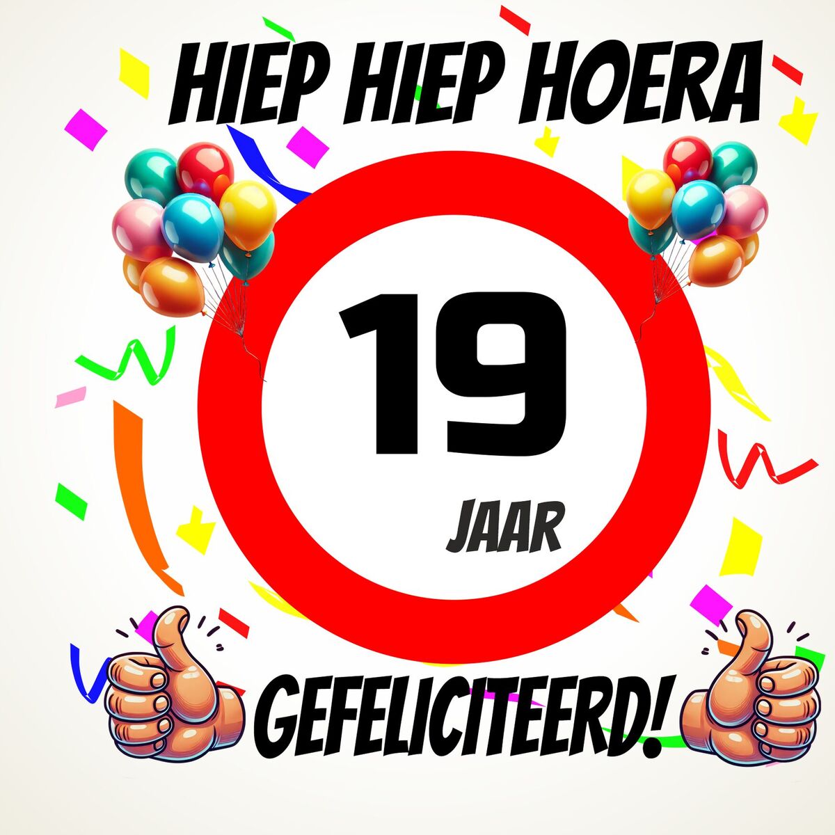 Verjaardags tegeltje 19 jaar