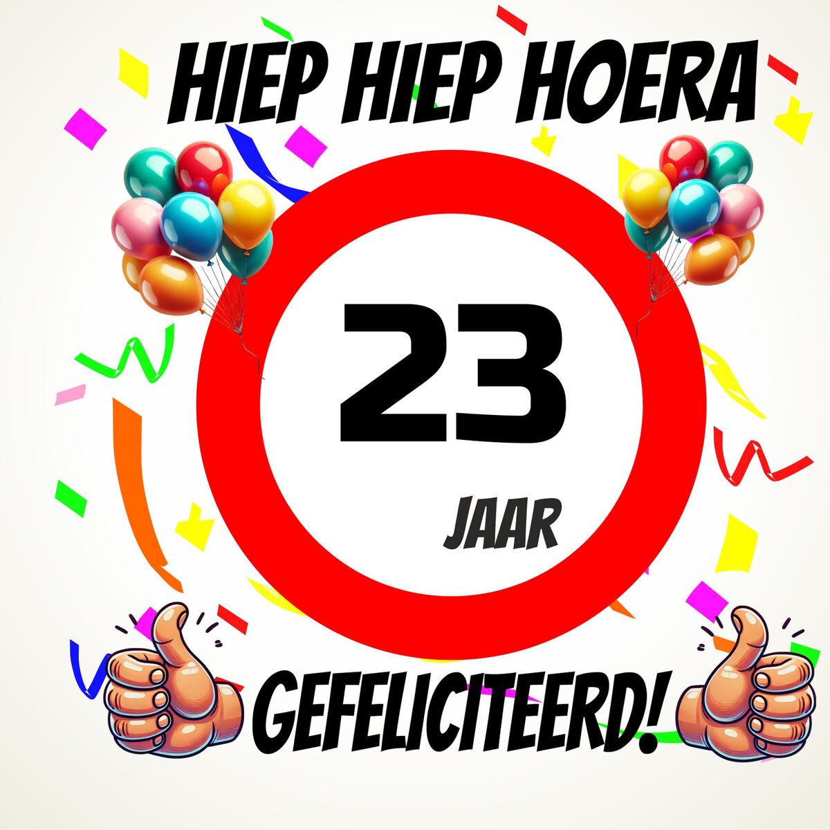 Verjaardags tegeltje 23 jaar