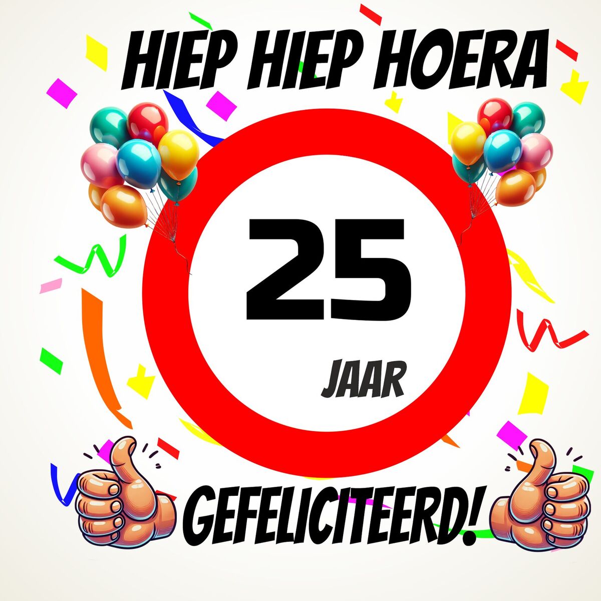 Verjaardags tegeltje 25 jaar