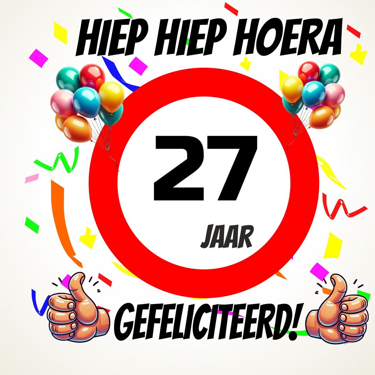 Verjaardags tegeltje 27 jaar