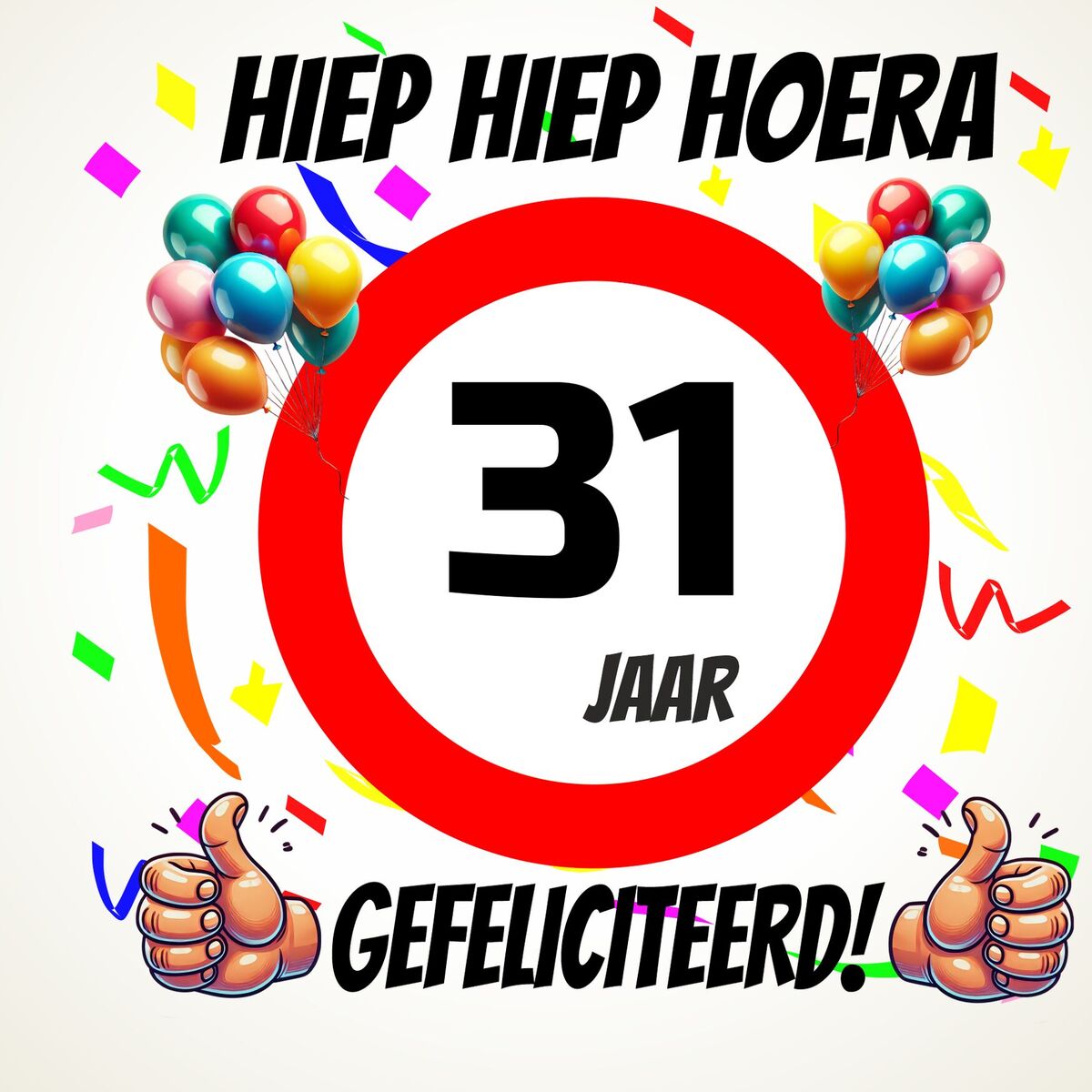 Verjaardags tegeltje 31 jaar