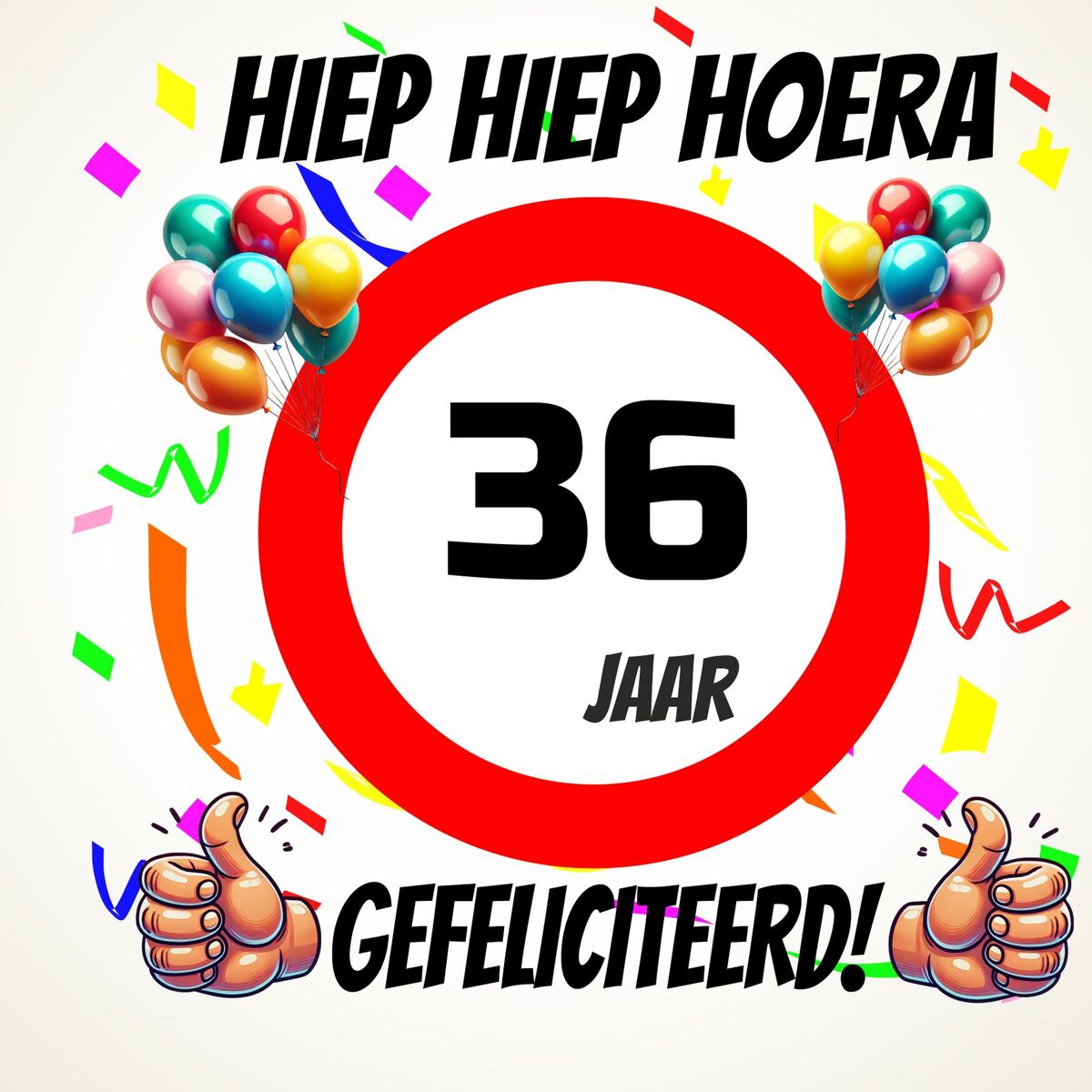 Verjaardags tegeltje 36 jaar