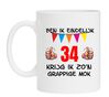 Ben ik eindelijk 34 jaar krijg ik zon grappige mok