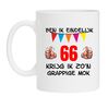 Ben ik eindelijk 66 jaar krijg ik zon grappige mok