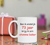 foto 3 Ben ik eindelijk 73 jaar krijg ik zo'n stomme beker