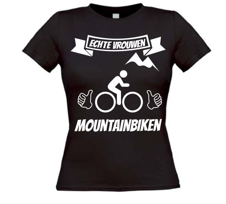 Echte vrouwen mountainbiken shirt