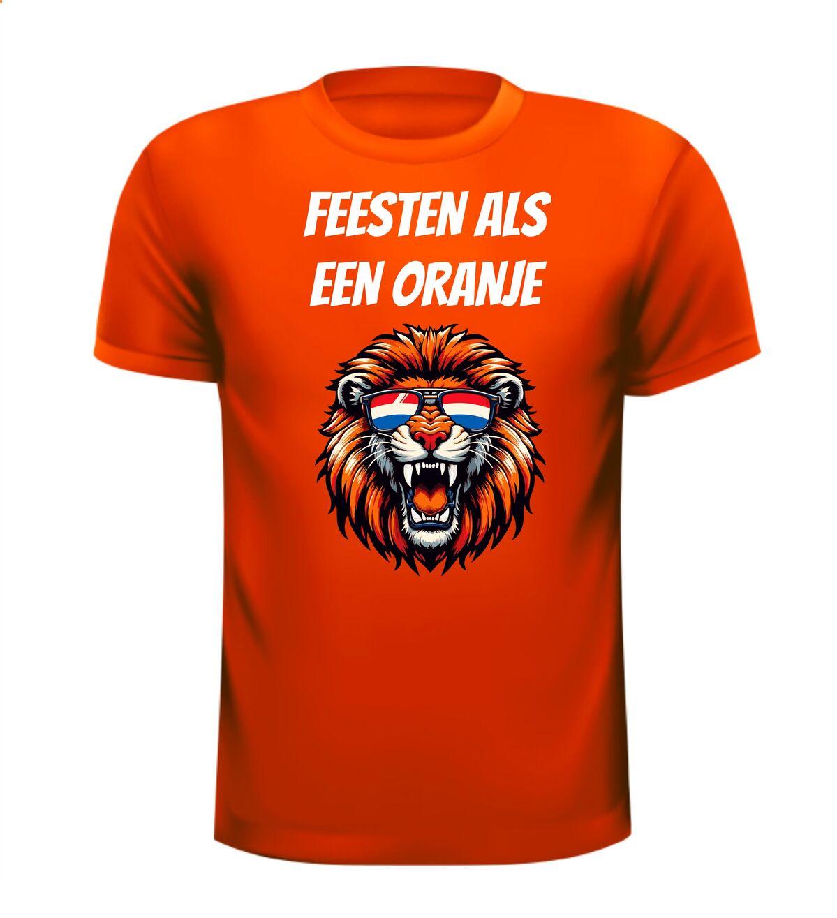 Feesten als een oranje leeuw shirt koningsdag