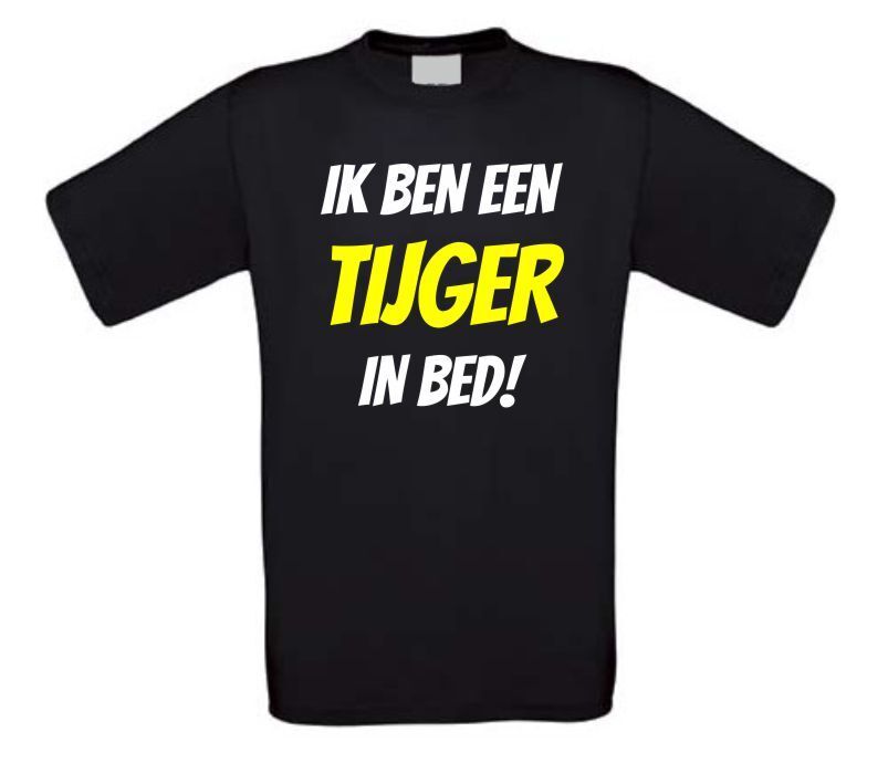 Ik ben een tijger in bed shirt