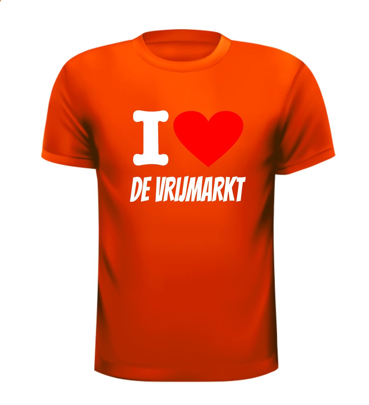 ik hou van de vrijmarkt oranje shirt