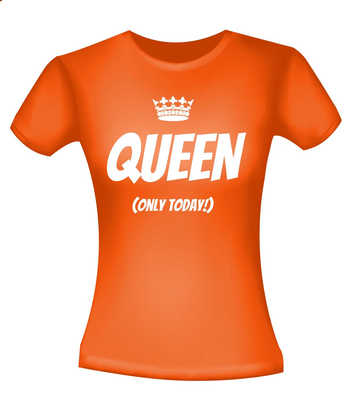 Koningsdag koningin alleen vandaag oranje shirt 