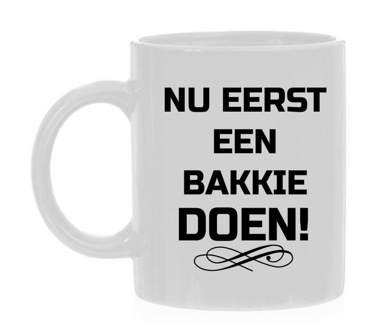 nu eerst een bakkie doen mok