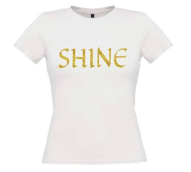 Shine shirt glitter goud