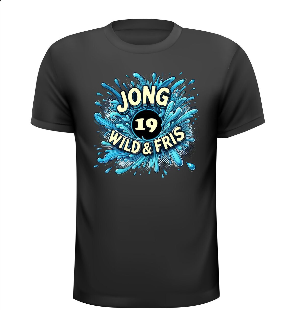 verjaardags T-shirt 19 jaar jong wild en fris