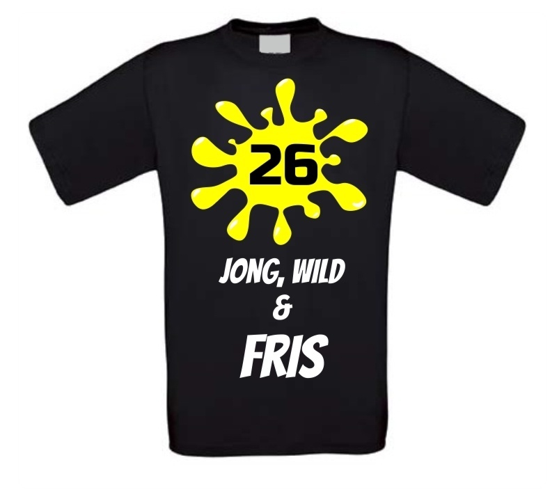 Verjaardags T-shirt 26 jaar jong wild en fris