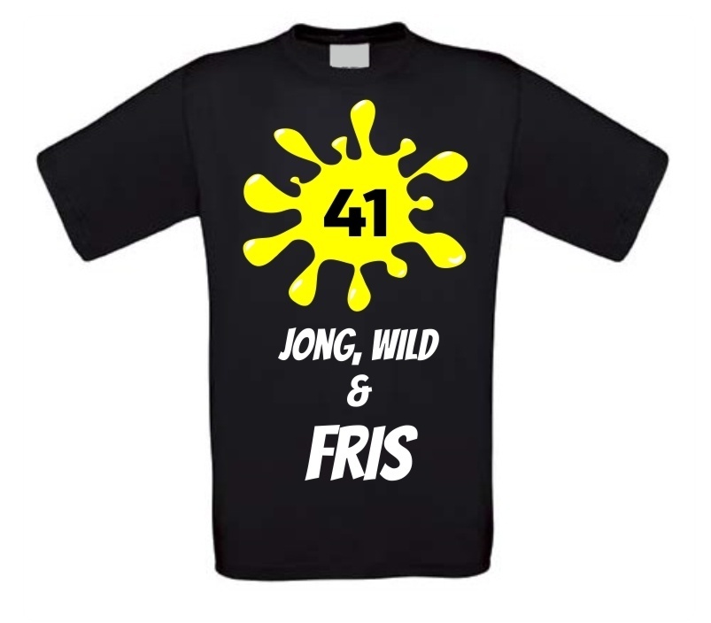 Verjaardags T-shirt 41 jaar jong wild en fris