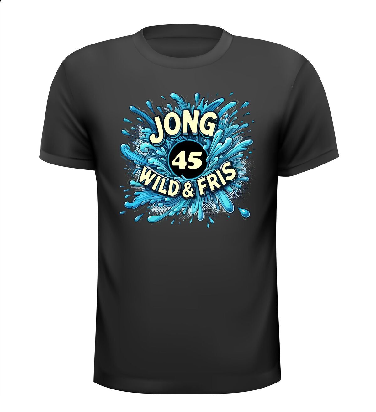 Verjaardags T-shirt 45 jaar jong wild en fris