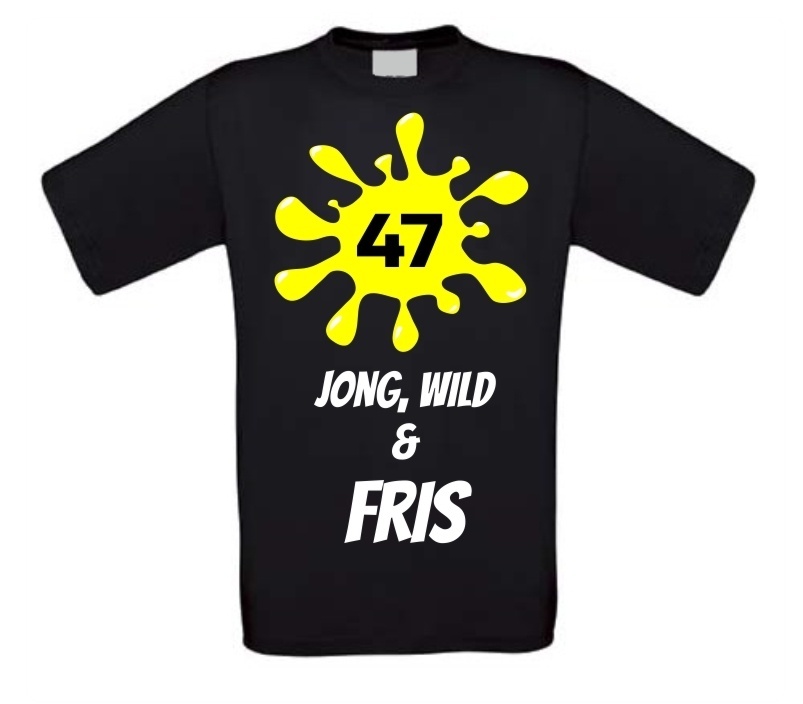 Verjaardags T-shirt 47 jaar jong wild en fris
