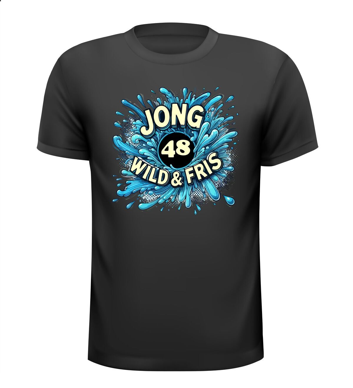 Verjaardags T-shirt 48 jaar jong wild en fris