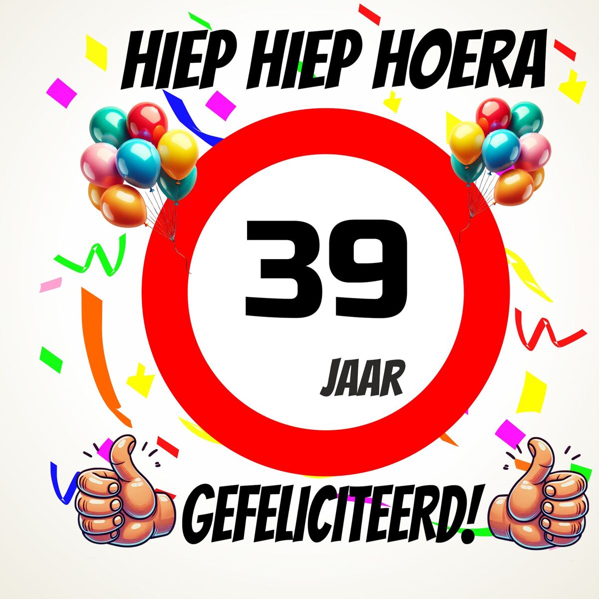 Verjaardags tegeltje 39 jaar