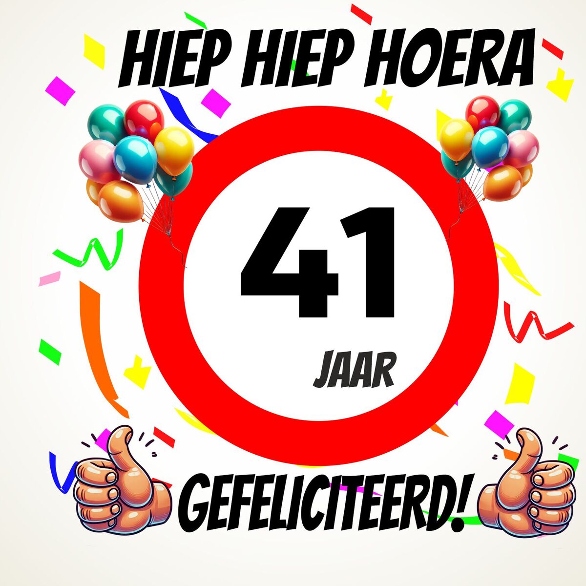 Verjaardags tegeltje 41 jaar